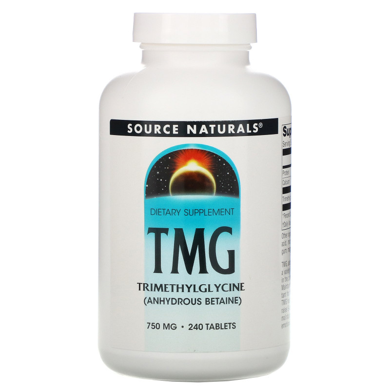 Source Naturals, ТМГ, Триметилглицин, 750 мг, 240 таблеток