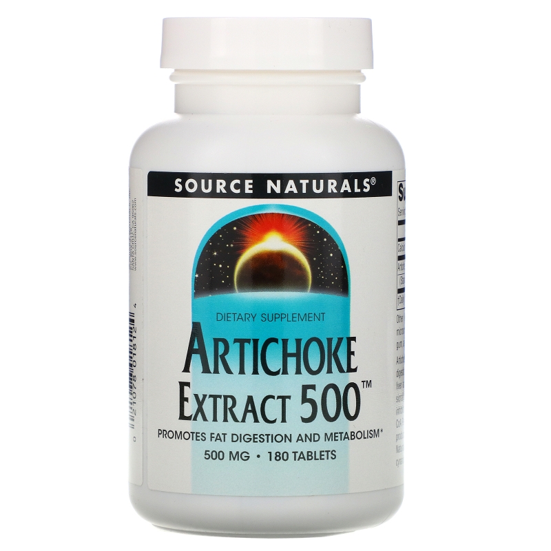 Source Naturals, Экстракт артишока 500, 180 таблеток