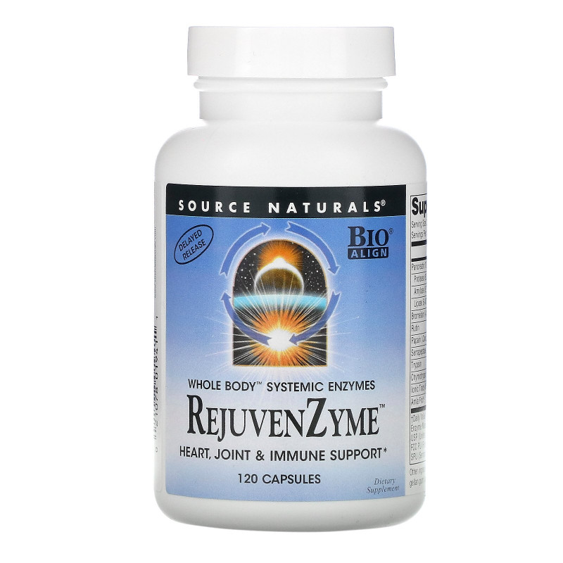 Source Naturals, Восстанавливающие ферменты RejuvenZyme, 120 капсул