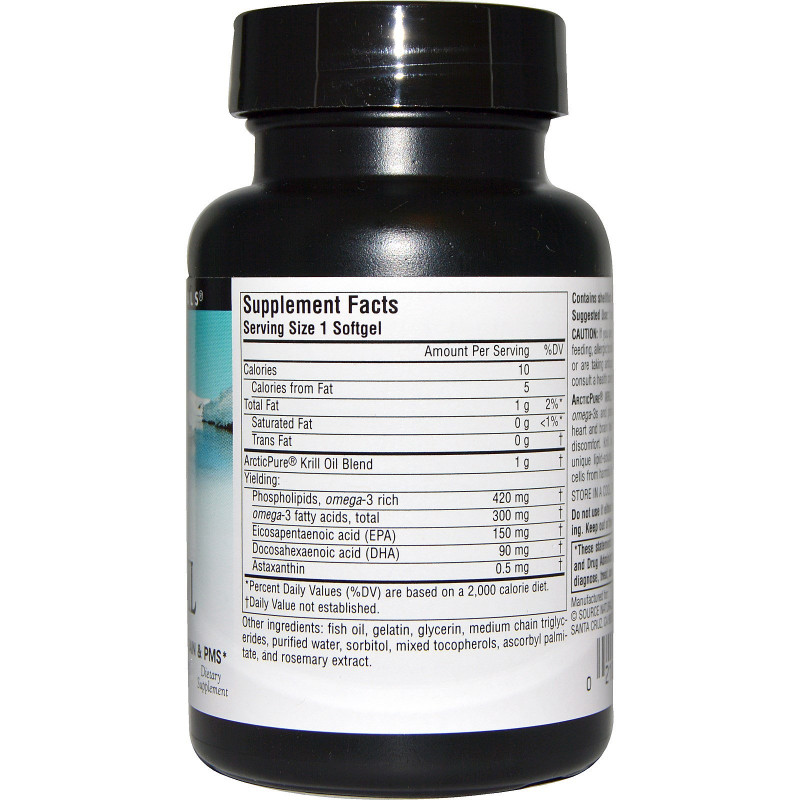 Source Naturals, Арктическая чистота, Масло морского криля, 1,000 мг, 30 капсул