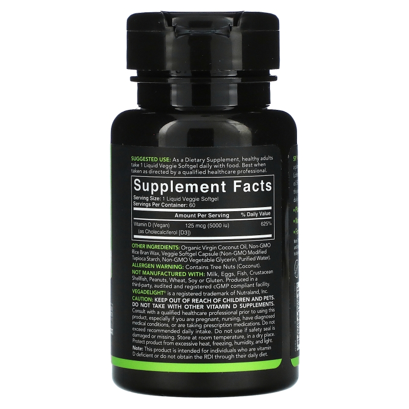 Sports Research, Vegan D3, 125 mcg, 60 Veggie Softgels