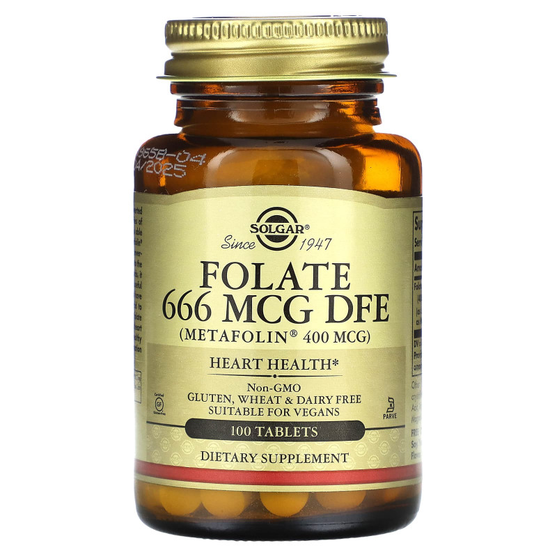 Solgar, Folate, 666 MCG DFE , 100 Tablets