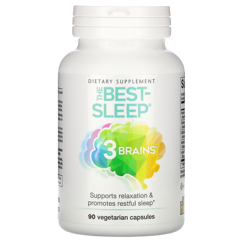 Natural Factors, 3 Brains, The Best-Sleep, 90 Vegetarian Capsules