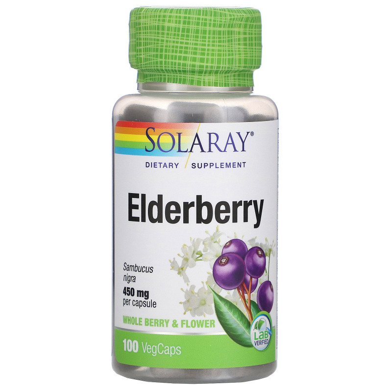 Solaray, Elderberry, 450 mg, 100 VegCaps