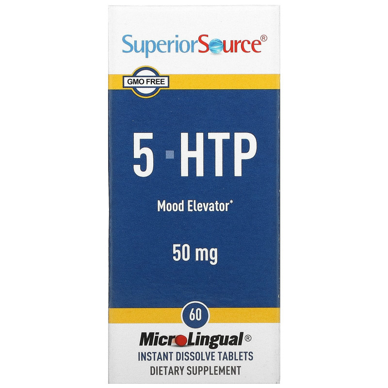 Superior Source, 5-HTP (5-гидрокситриптофан), 50 мг, 60 таблеток для рассасывания