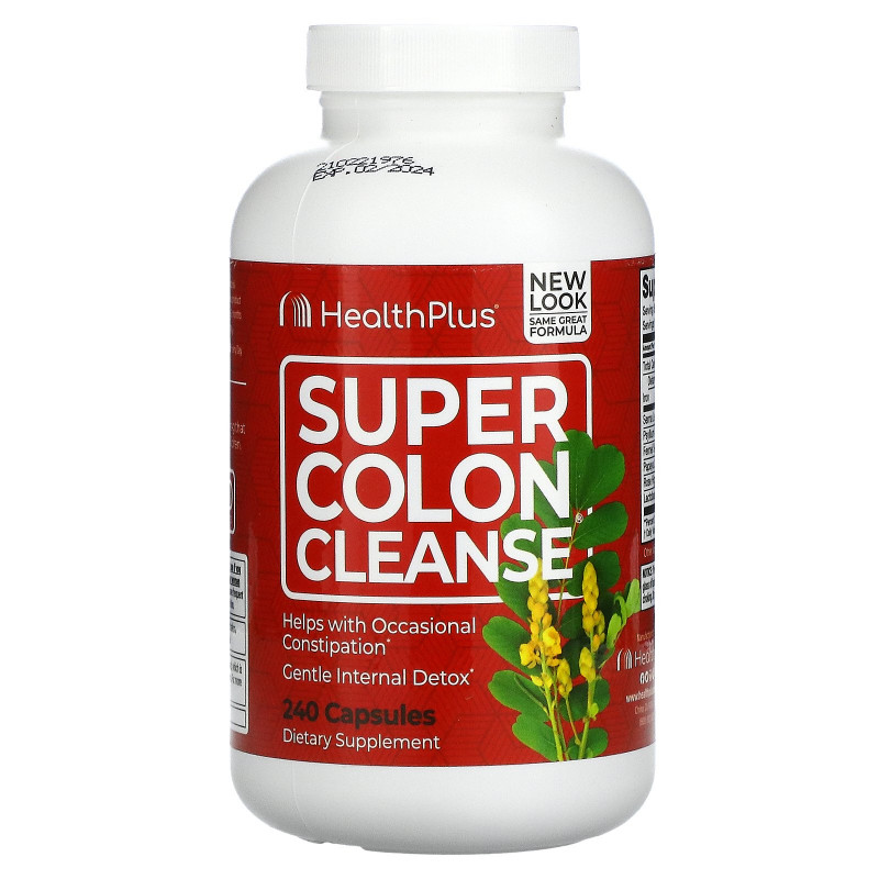 Health Plus, Super Colon Cleanse, 500 мг, 240 капсул