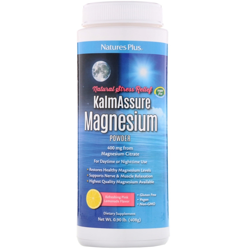 Nature's Plus, Kalmassure Magnesium Powder, Refreshing Pink Lemonade, 400 mg, 0.90 lb. (408 g)