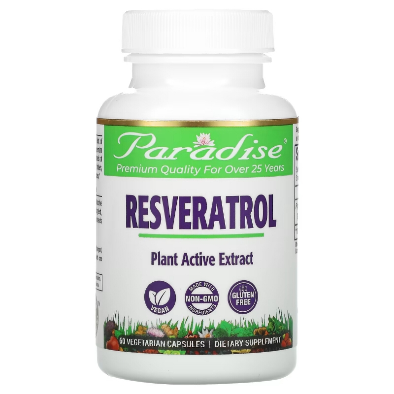 Paradise Herbs, Resveratrol, 60 Vegetarian Capsules