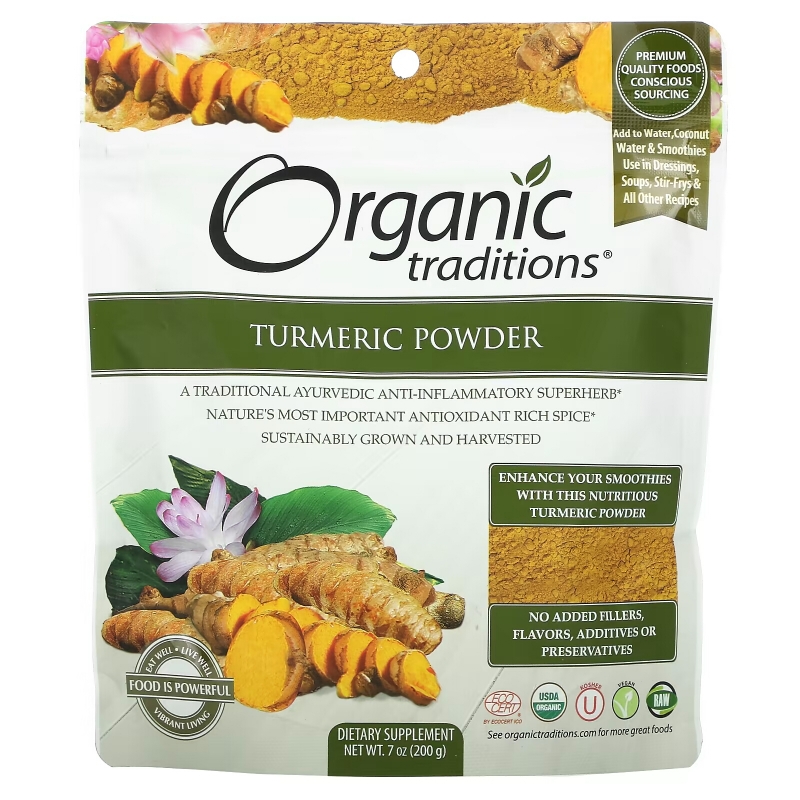 Organic Traditions, Куркума в порошке, 200 г (7 унций)