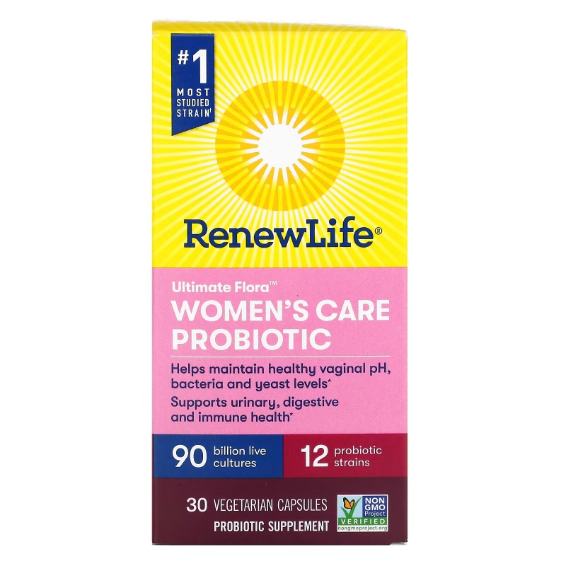 Renew Life, Ultimate Flora, Women's Care Probiotic, 90 Billion Live Cultures, 30 Vegetarian Capsules