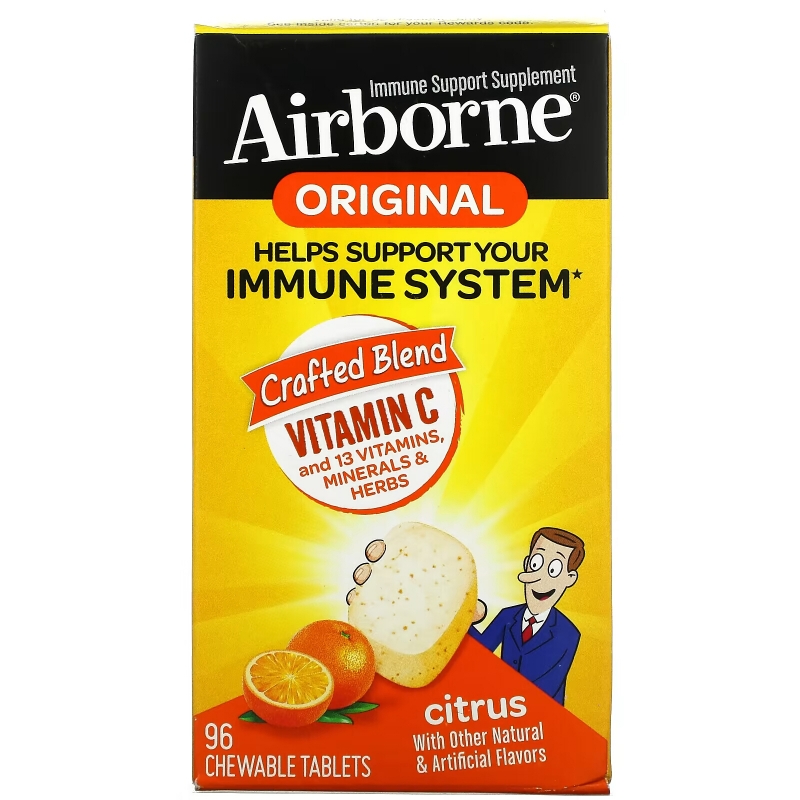 AirBorne, Original Immune Support Supplement, Citrus, 96 Chewable Tablets