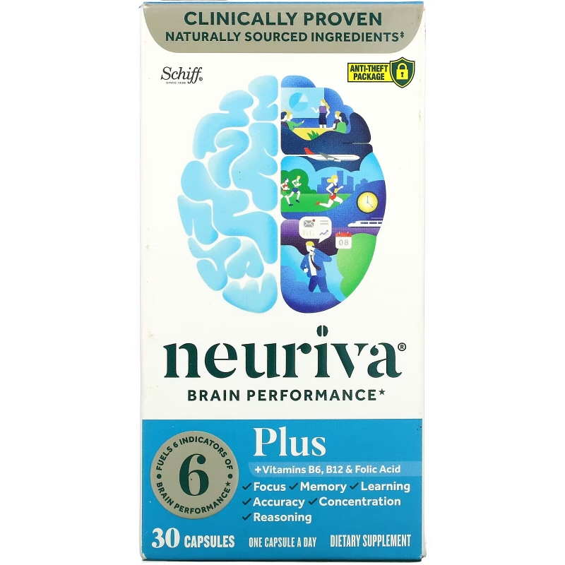 Schiff, Neuriva Brain Performance, Plus, 30 Capsules