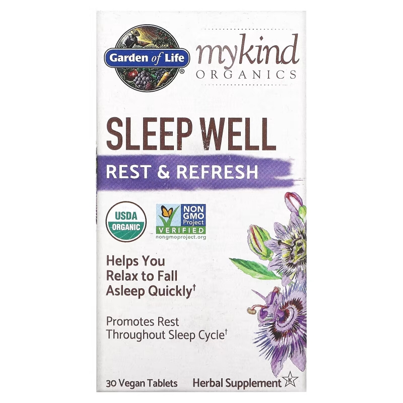 Garden of Life, MyKind Organics, Sleep Well Rest & Refresh, 30 Vegan Tablets