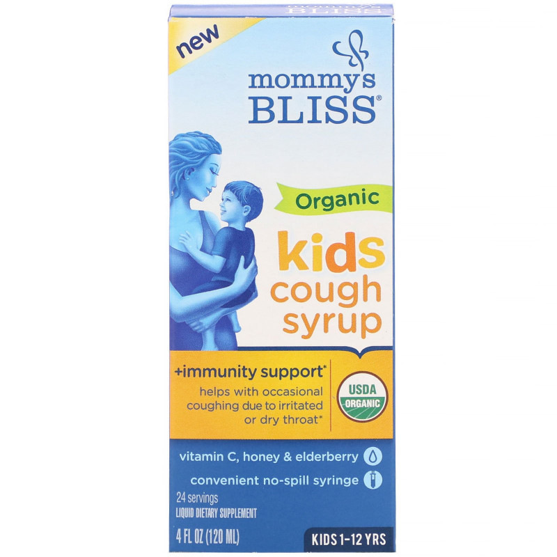 Mommy's Bliss, Kids, Organic Cough Syrup + Immunity Support, 4 fl oz (120 ml)