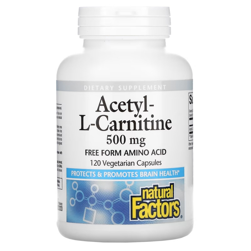 Natural Factors, Acetyl-L-Carnitine, 500 mg, 120 Vegetarian Capsules