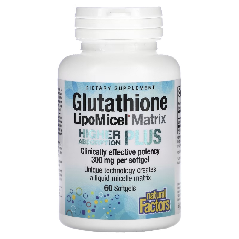 Natural Factors, Glutathione LipoMicel Matrix, 300 mg, 60 Softgels