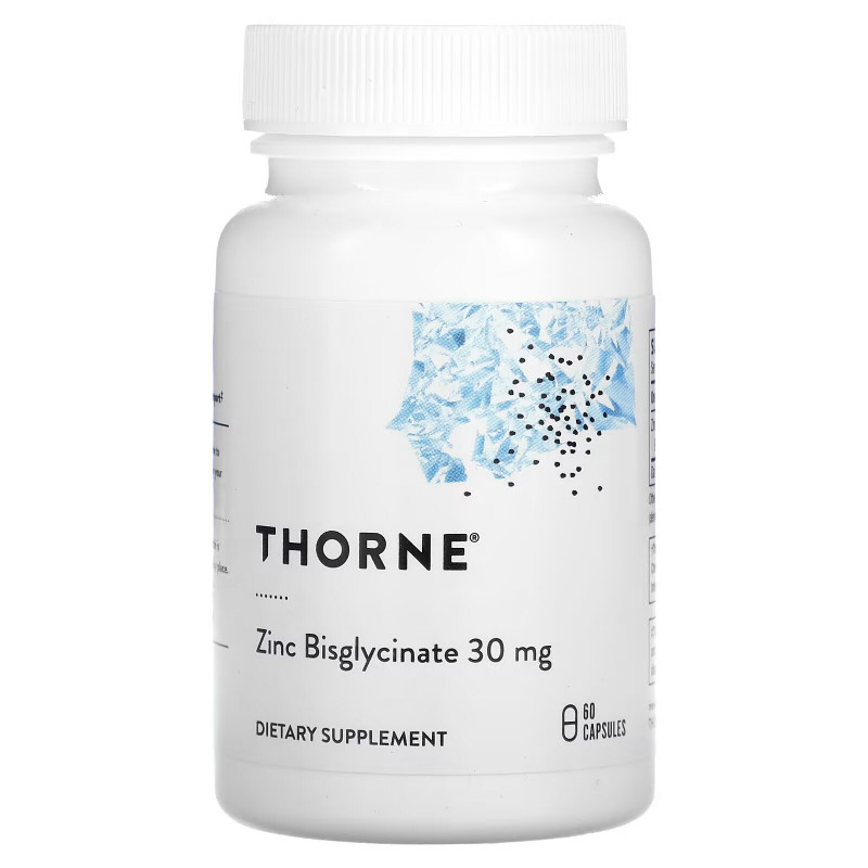 Thorne Research, Zinc Bisglycinate, 30 mg, 60 Capsules