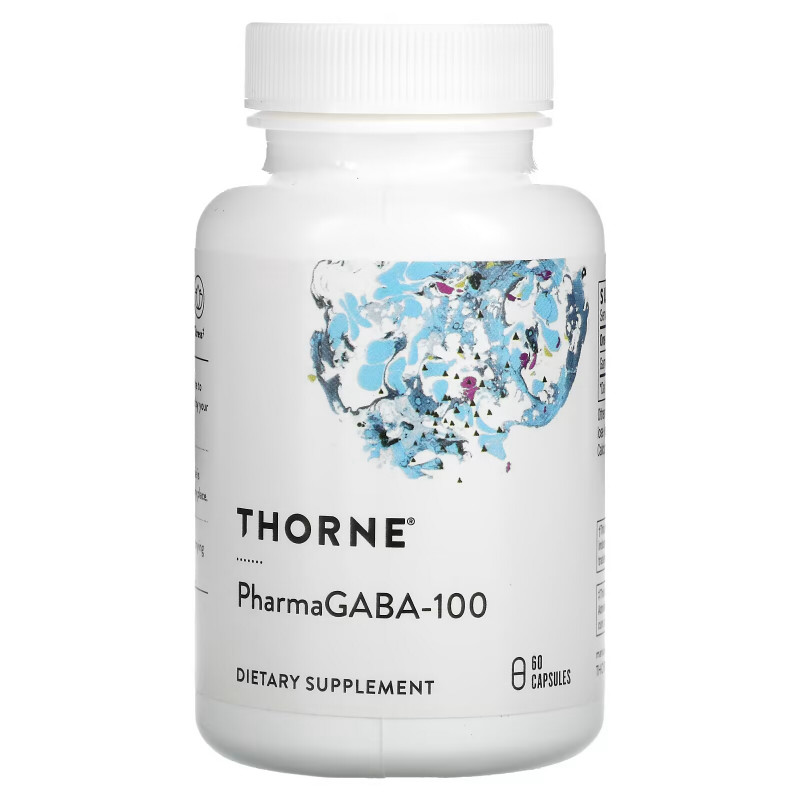 Thorne Research, PharmaGABA-100, 60 вегетарианских капсул