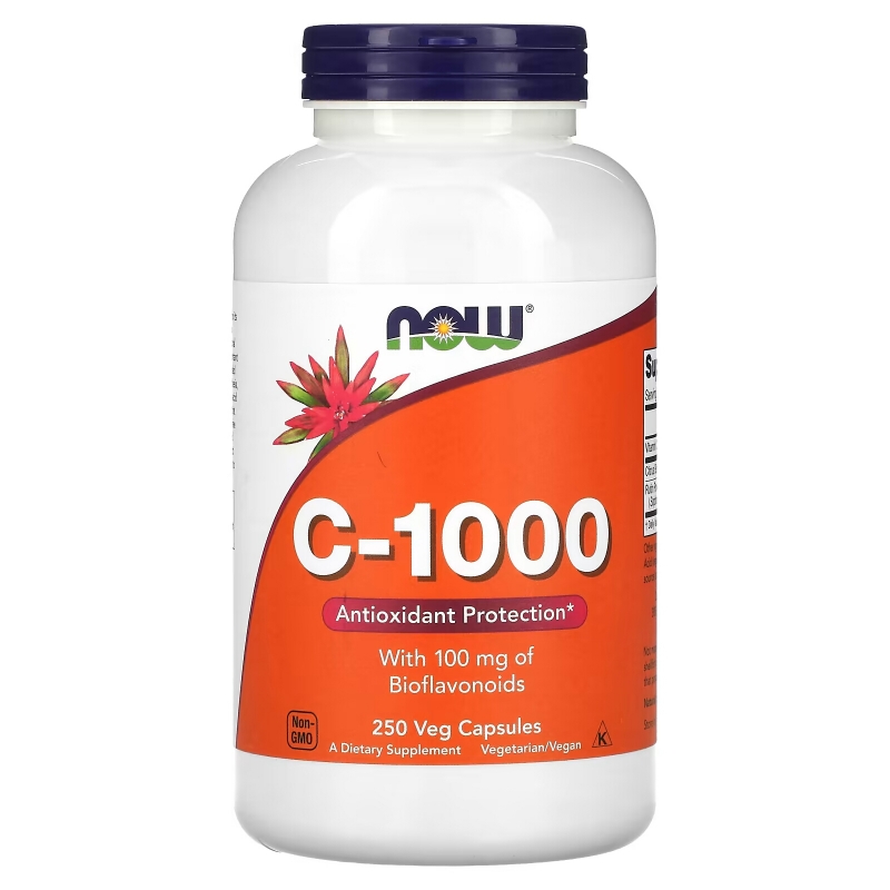 Now Foods, C-1000, с 100 мг биофлавоноидов, 250 растительных капсул