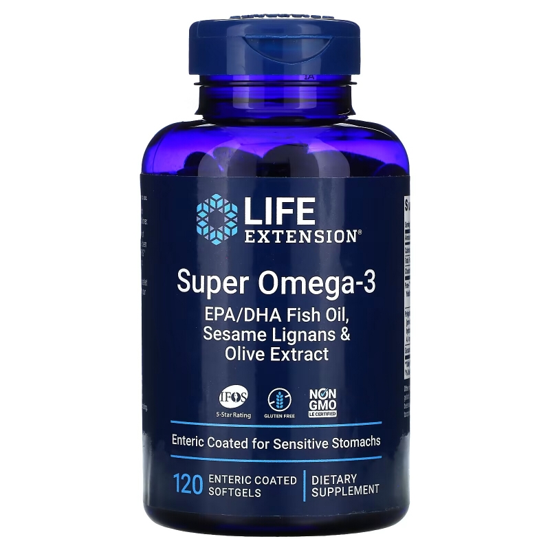 Life Extension, Omega Foundations, Super Omega-3, 120 Enteric Coated Softgels