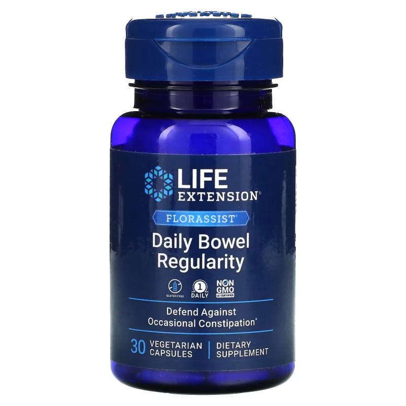 Life Extension, Florassist, Daily Bowel Regularity, 30 Vegetarian Capsules