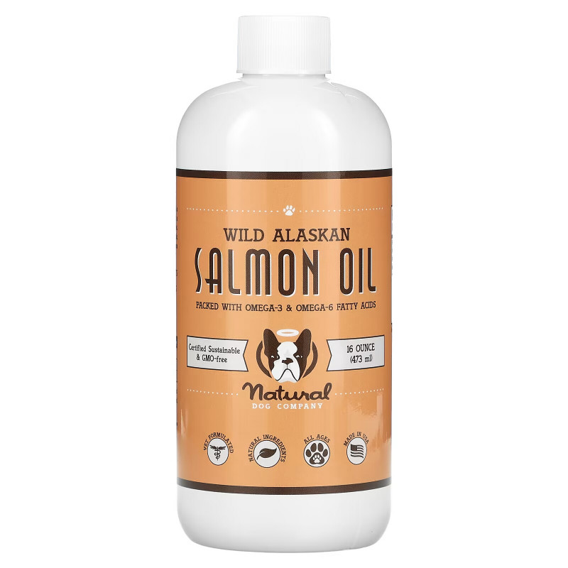 Natural Dog Company, Wild Alaskan Salmon Oil, All Ages, Delicious Salmon, 16 oz (473 ml)