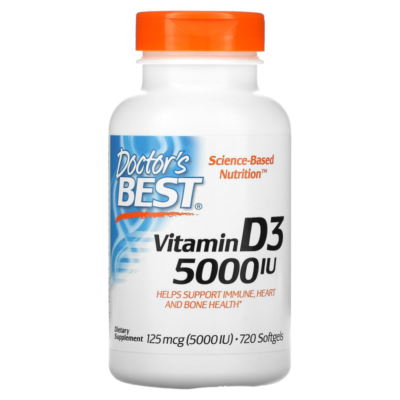 Doctor's Best Best витамин D3 5000 МЕ 720 гелевых капсул