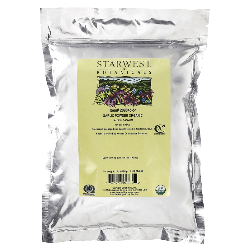 Starwest Botanicals, Органический порошок чеснока, 1 фунт ( 453,6 г)