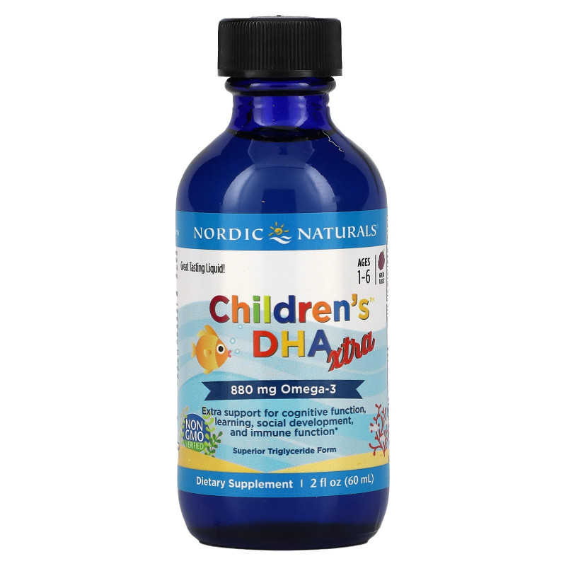 Nordic Naturals, Children's DHA Xtra, Ягодный пунш, 2 ж. унц.(60 мл)