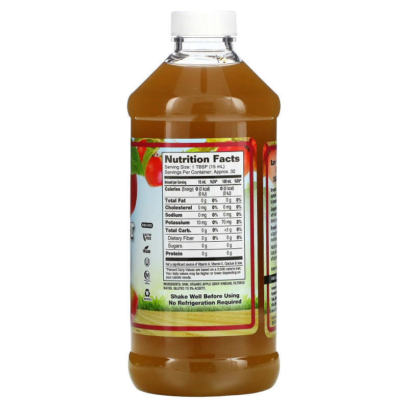 Dynamic Health Laboratories, Organic Raw Apple Cider Vinegar with Mother, 16 fl oz (473 ml)