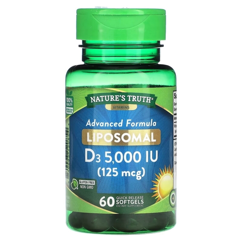 Nature's Truth, Liposomal D3, Advanced Formula, 125 mcg (5,000 IU), 60 Quick Release Softgels