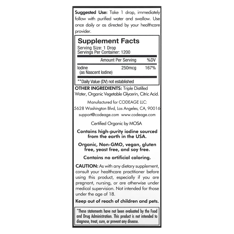 Codeage, Iodine+, 2 fl oz (59.2 ml)