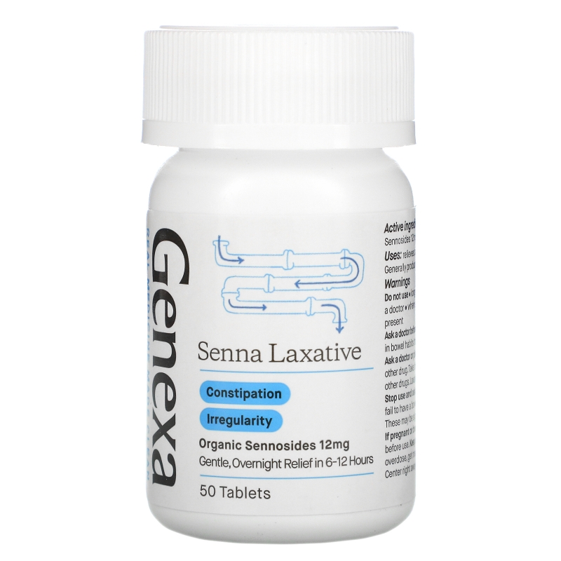 Genexa, Lax-Aid, Organic Senna Laxative,  50 Tablets