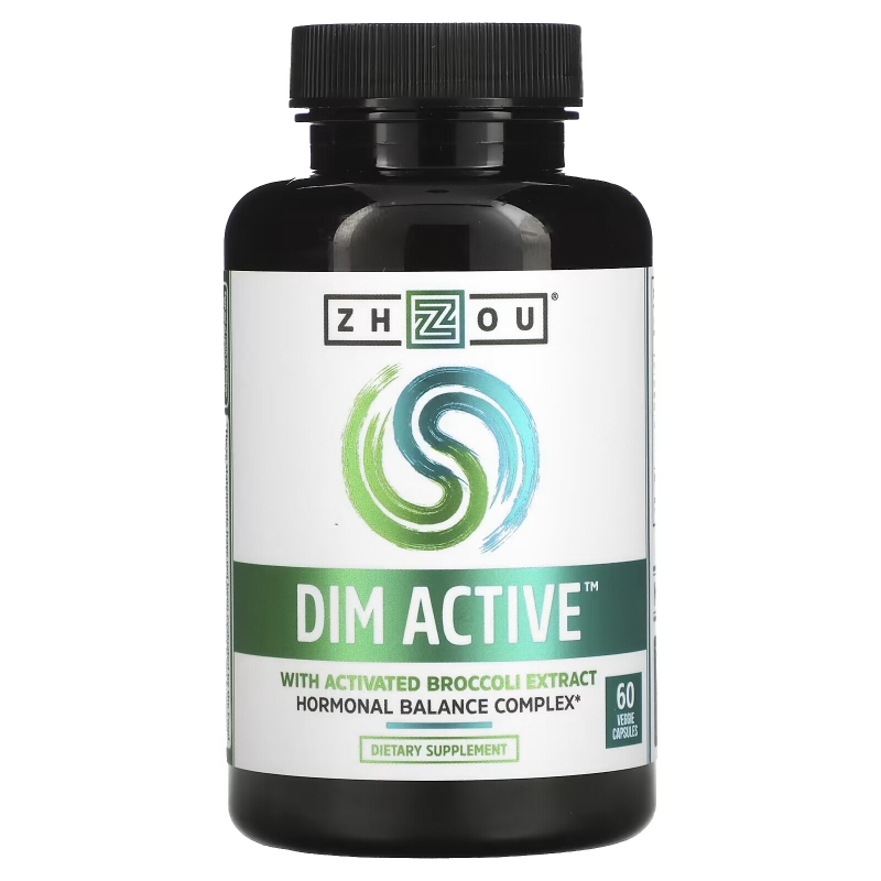 Zhou Nutrition, DIM Active, комплекс для гормонального баланса, 60 вегетарианских капсул