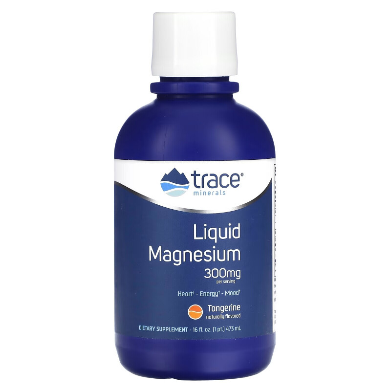 Trace Minerals ®, Liquid Magnesium, Tangerine, 300 mg, 16 fl oz (473 ml)