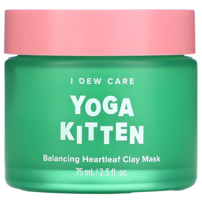 I Dew Care, Yoga Kitten, Balancing Heartleaf Clay Beauty Mask, 2.53 fl oz (75 ml)