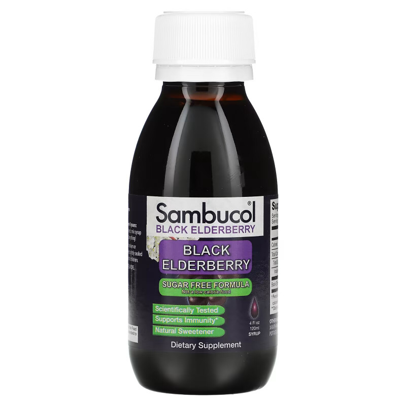 Sambucol, Black Elderberry, Sugar Free Formula Syrup, 4 fl oz (120 ml)