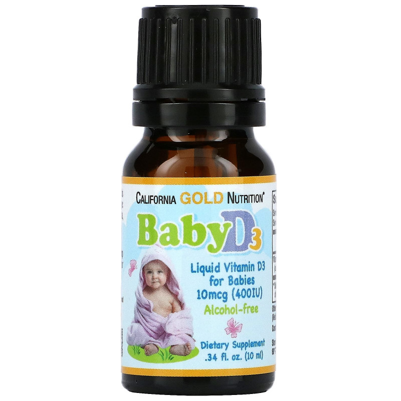 California Gold Nutrition Витамин D3 400 МЕ .34 ж.унций (10 мл)