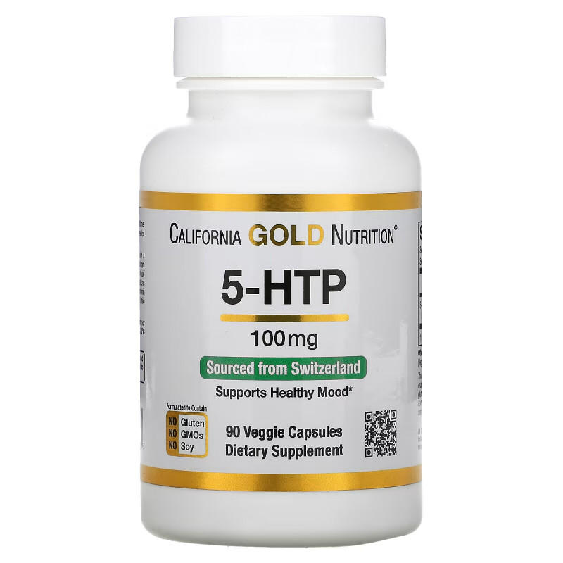 California Gold Nutrition, 5-HTP, поддержка настроения, 100 мг, 90 вегетарианских капсул