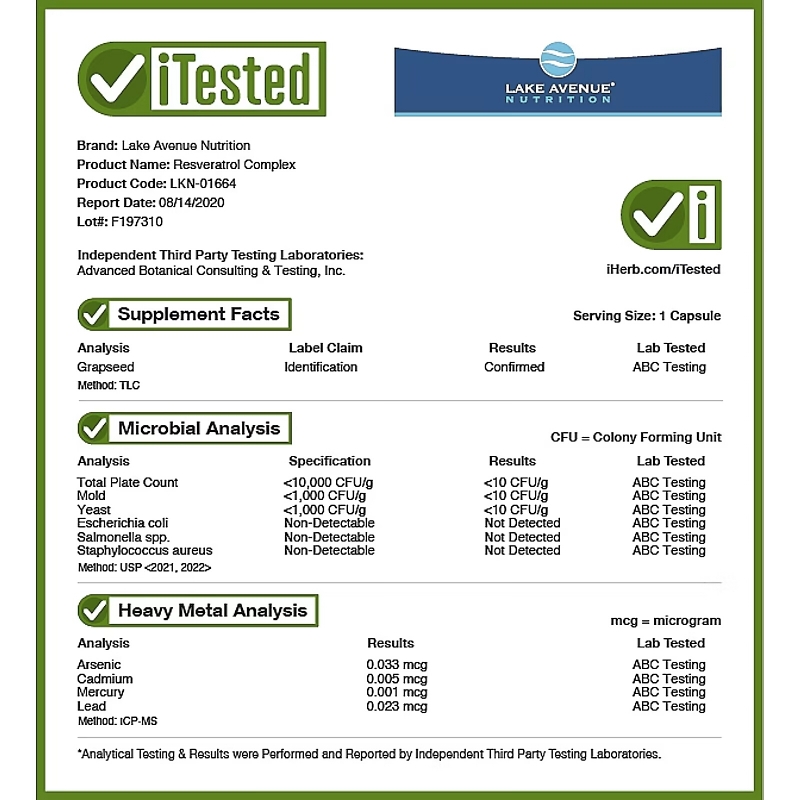 Lake Avenue Nutrition, Resveratrol Complex, 500 mg, 60 Veggie Capsules