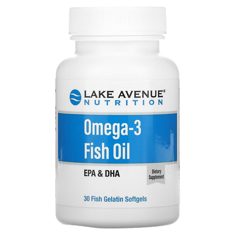 Lake Avenue Nutrition, Omega-3 Fish Oil, 1250 mg, 30 Fish Gelatin Softgels