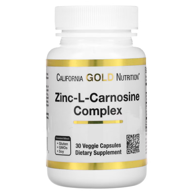 California Gold Nutrition, Zinc-L-Carnosine Complex, 30 Veggie Capsules
